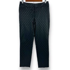 White House Black Market Women's Size 6 Slim Ankle Pant Black Diamond Jaquard